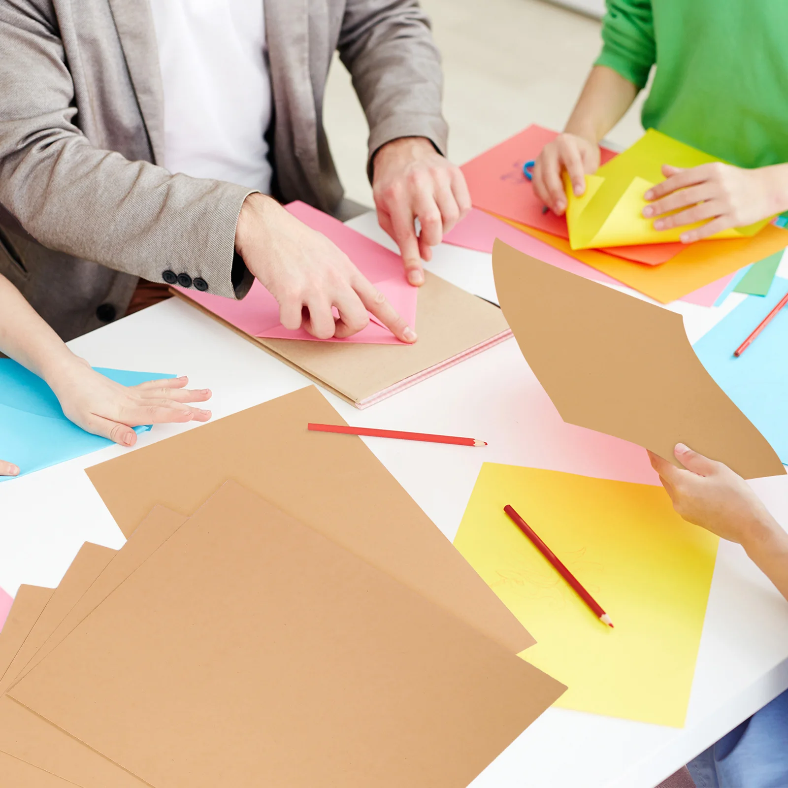 

100pcs Kraft Paper Sheets 150Gsm Brown A4 Cardstock Thick For Diy Crafts Scrapbooking Invitations Handmade Projects Kraft