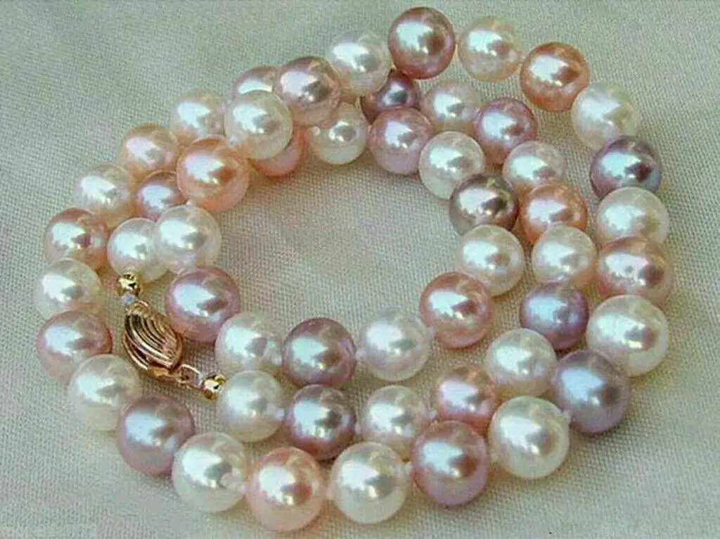 

Long 18Inches 7-8mm Natural Multi-color Freshwater Cultured Pearl Necklaces