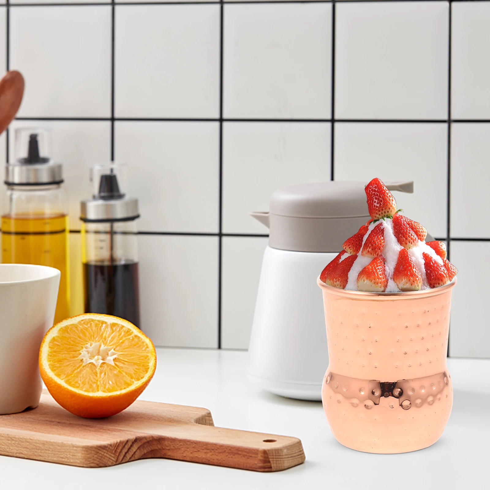 

Rose Gold Cocktail Glasses Reusable Cup Stainless Steel Cups Drinking Wine Insulated Retro Portable Mug