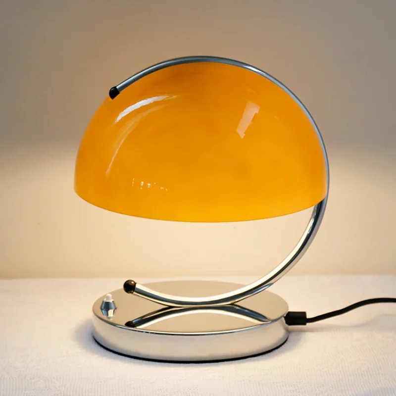 

Glass Desk Lamp Mushroom Shaped Simple Style Living Room Decoration Home Study Bedroom Night Stand Table Lamps