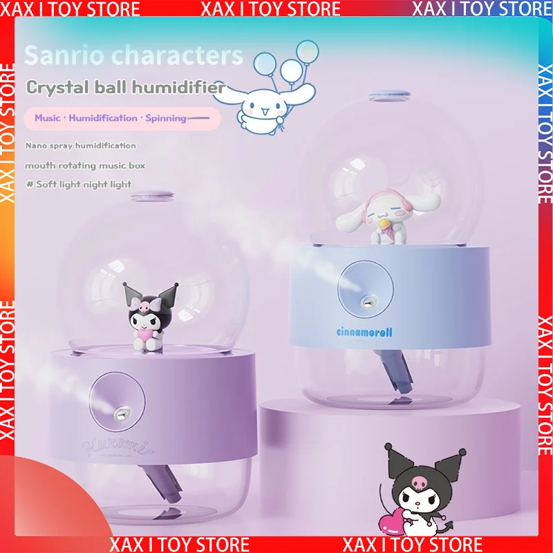 

Новинка Sanrio Cinnamoroll Kuromi аниме мультфильм Милая Usb зарядка музыкальный увлажнитель прикроватный Рабочий стол Ночная фотография увлажняющий спрей подарок