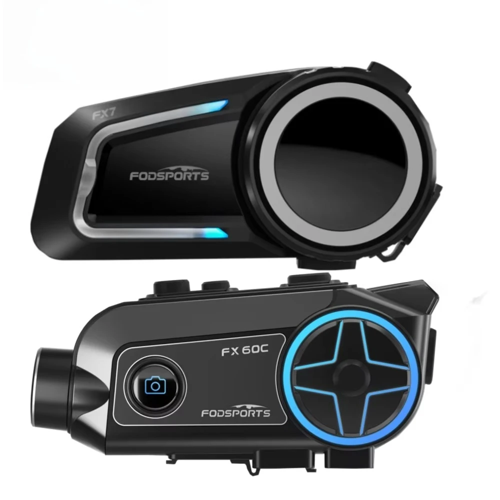Novo fodsports capacete de motocicleta bluetooth 1-2km 8-10riders acessórios de motocicleta sistema de comunicação de capacete motocicleta interco