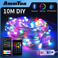 AMMTOO Smart Fairy Lights 10M Ideal APP Remote Multicolor String Lights IP65 Waterproof for Bedroom Party Wedding Festival Decor