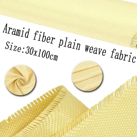 High Strength Yellow Kevlars Material, 200g Aramid Fiber Fabric, Anti-Stab Bulletproof Cloth for Protection, 30x100cm Wide