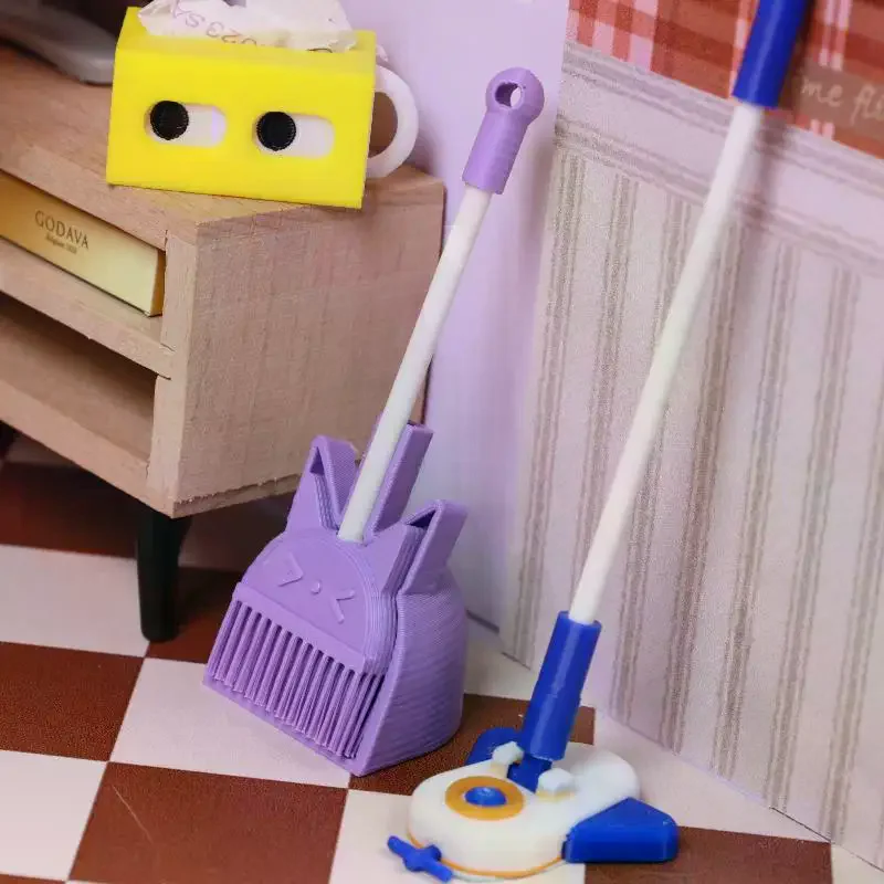 1 Uds. Casa de muñecas en miniatura recogedor/fregona de avión modelo de simulación accesorios de muebles para decoración de casa de muñecas juguetes para juego de imitación regalo