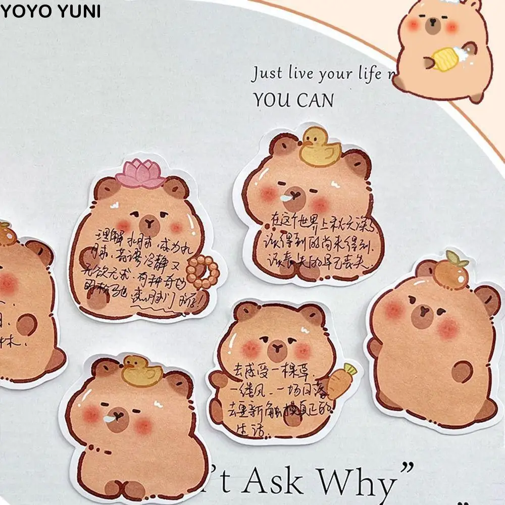 30 Sheets/Pack Ins Capybara Special-shaped Sticky Note Sticky Cartoon N Times Posted Cute Creative Memo Pad For Daily Notes