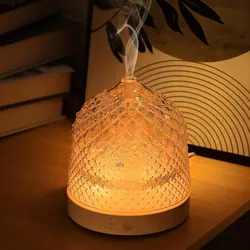 Diffusore di aromi ad ultrasuoni in vetro elettrico 200ML Diffusore di fragranze per hotel Luci a LED a colori Umidificatore per oli essenziali per la casa