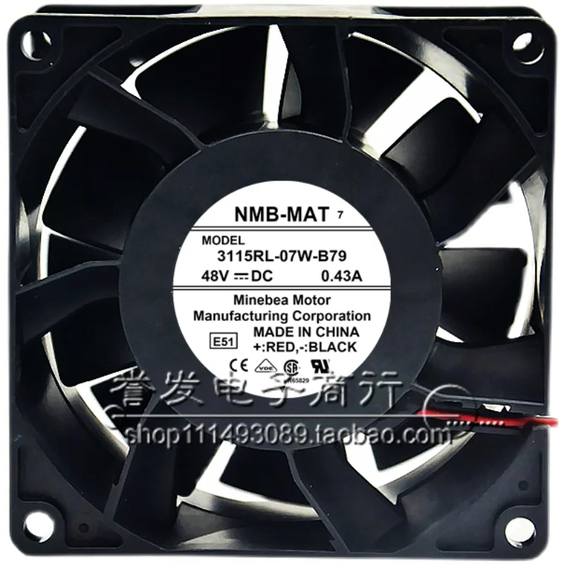 BARU ASLI 3115RL-07W-B79 48V 0.43A 8038 80x80x38mm KIPAS PENDINGIN RADIATOR