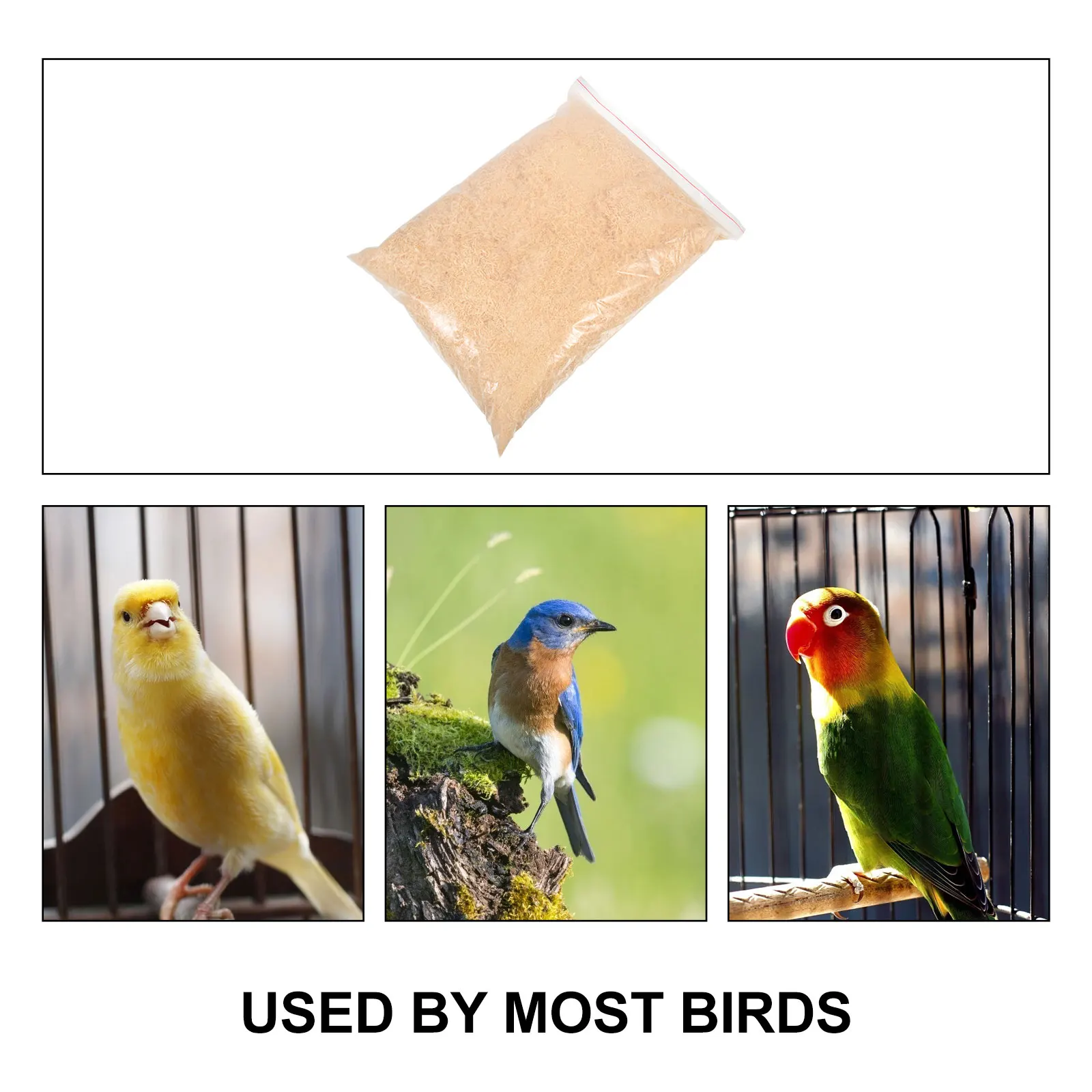 

1 Bag Bamboo Bird Nesting Pad Premium Wood Shavings Breathable Wear-Resistant Reusable Bird Nest Liner Cage Accessories