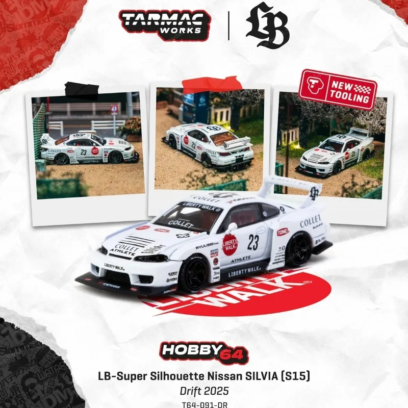 （In stock）TW 1:64 Nissan Silvia S15 Drift Super Profile LB Widebody Alloy Car Model, Collection Display Piece