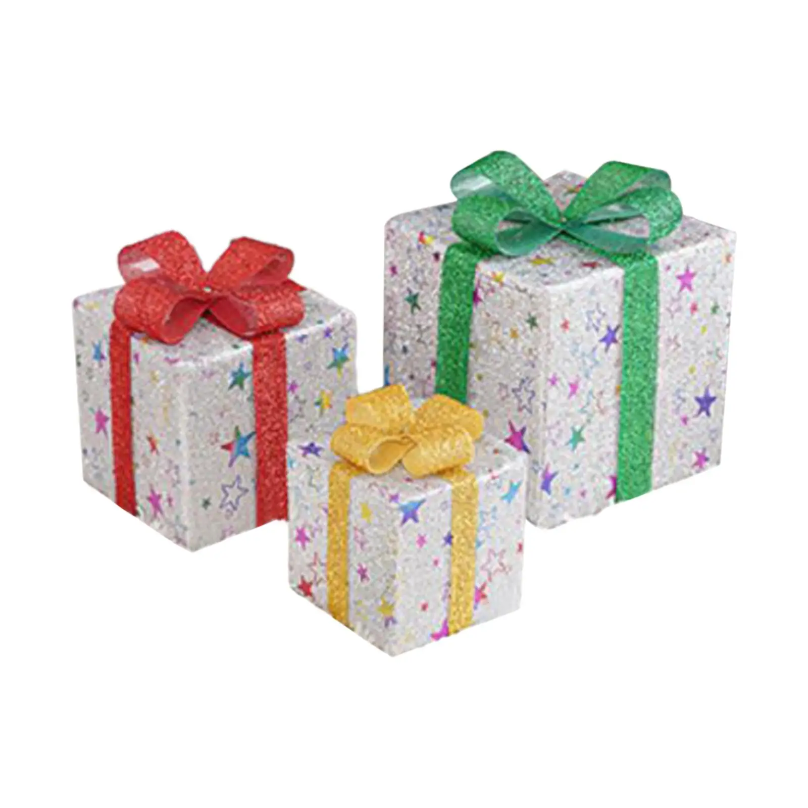 Multifuncional Natal Caixas De Presente, Light Up Decoração, Decoração De Natal, 3Pcs