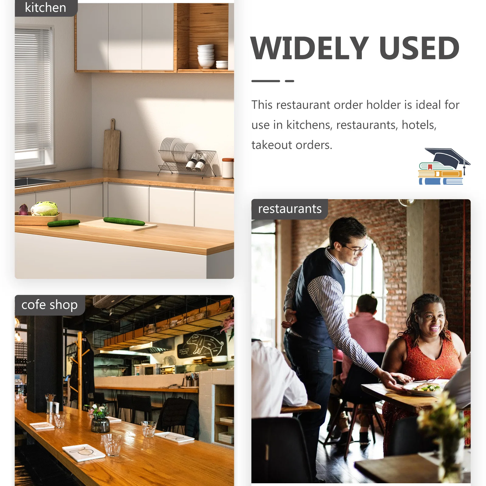 

Aluminum Alloy Restaurant Order Holder Slide Check Rack Kitchen Ticket Organizer Easy to Install Slide Ticket Holder