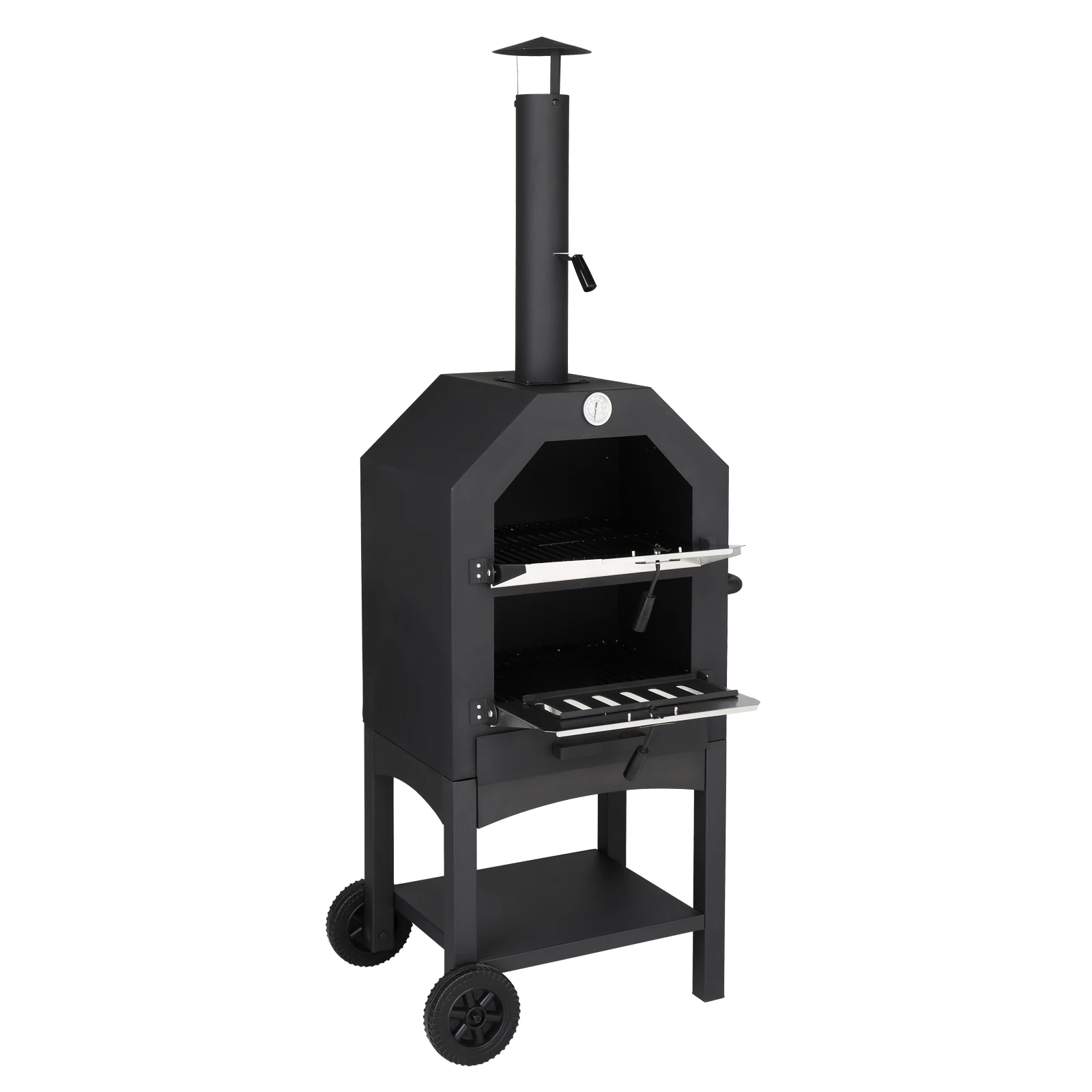 Buiten Houtgestookte Pizzaoven Met Pizzasteen, Pizzaschil, Grillrek, Voor Achtertuin En Kamperen