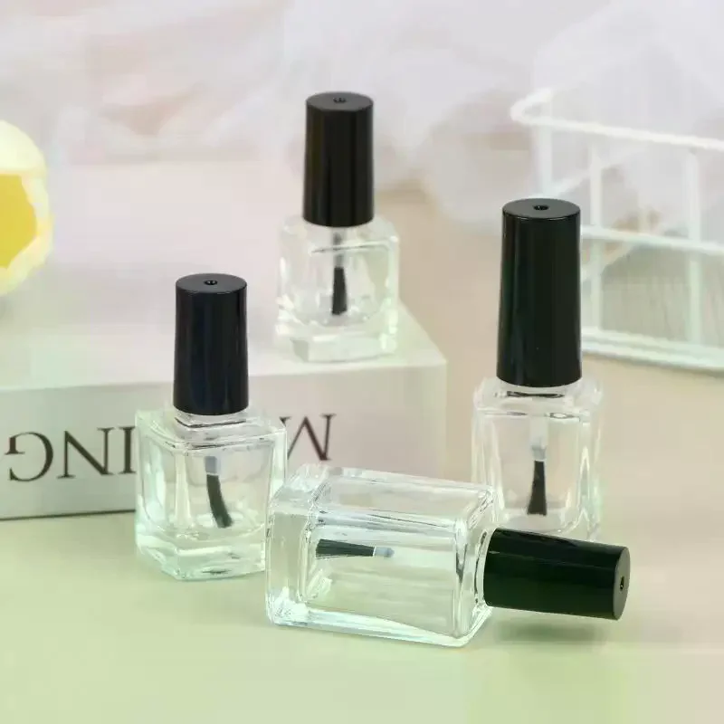 5/10/12/15 ml leere Nagellackflaschen aus klarem Glas mit Pinselkappe, nachfüllbare Behälter für Nagelkunst, Lipgloss, flüssige Proben