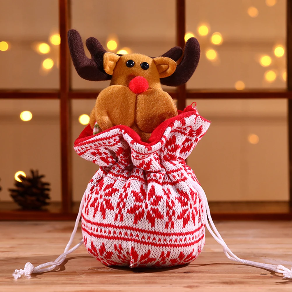 

Christmas Tree Ornaments Xmas Favor Bags Storage Candy Drawstring Gift