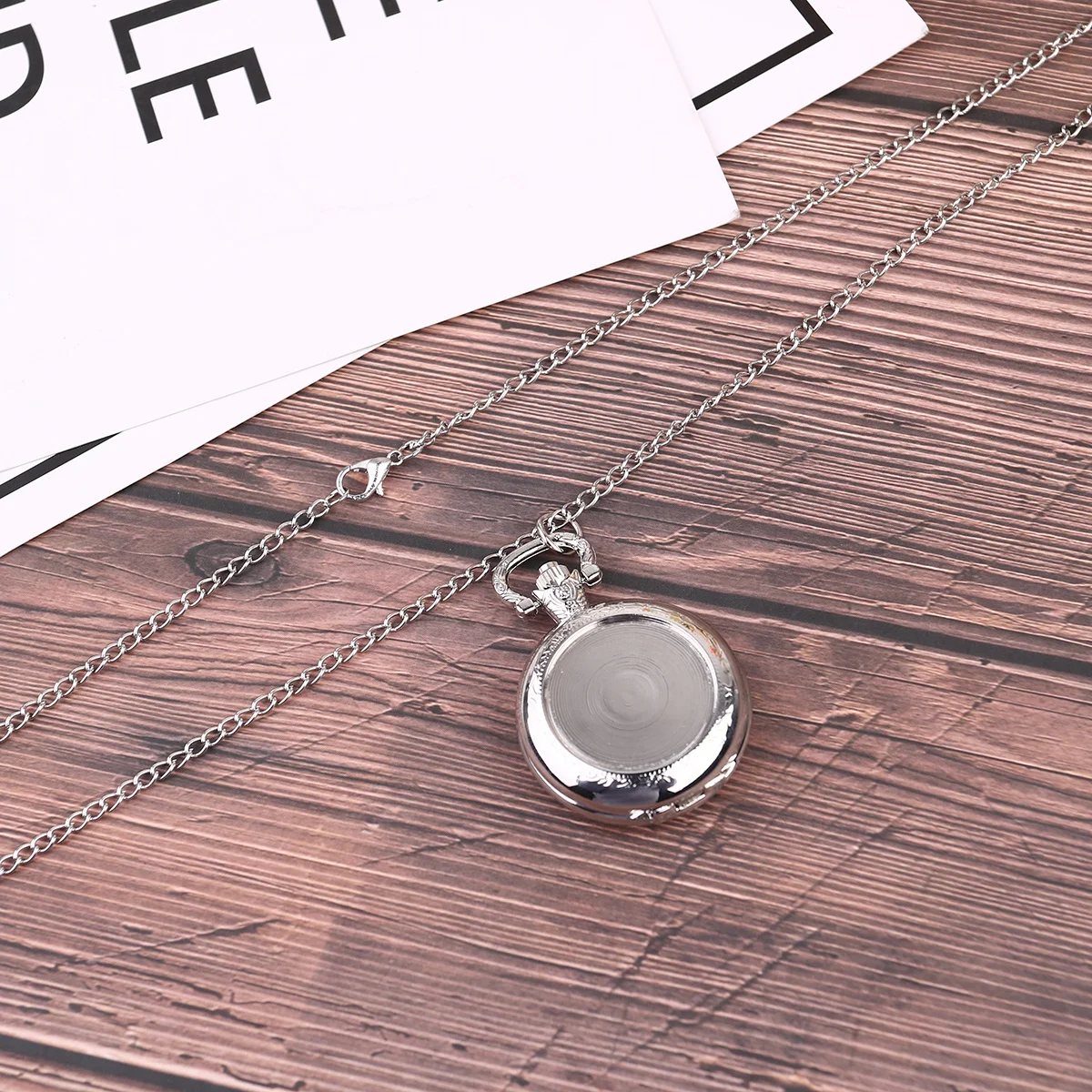 

Pocket Watch Silver Pendant Necklace Fashionable Chic Gift for Family Friends Classic Pocket Watch Necklace