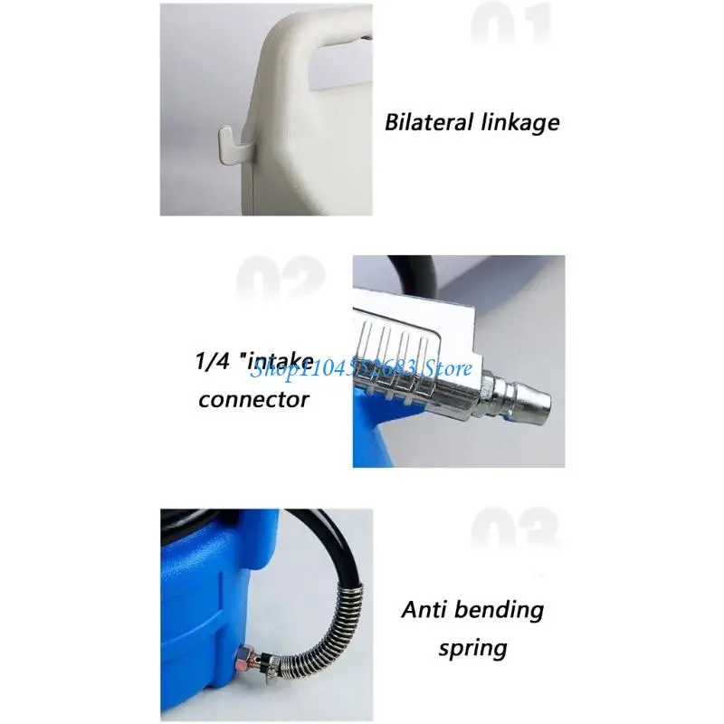Y6GD High Performances Pneumatic Sand Sandblasting Guns for Metal Restorations Anti Bend Spring Included Four Nozzle Diameters