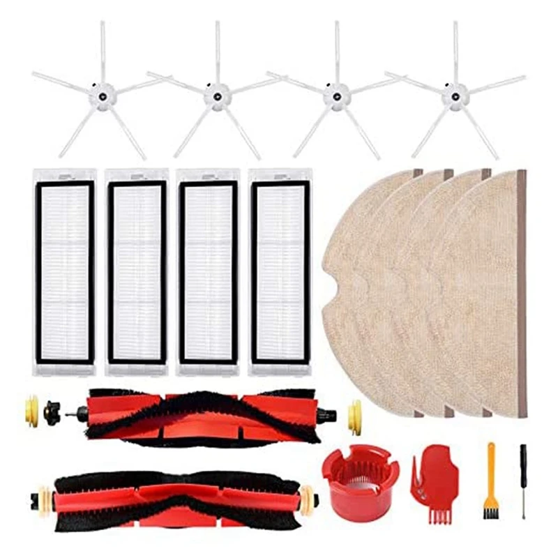 Substituição Kit Acessórios para Xiaomi, Peças de Aspirador Robótico, Roborock S4, S5, S6, E4, E20, E25, E35, S50, 18 Pack