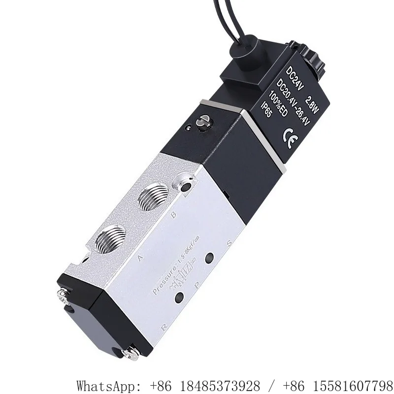 4V110-06 5/2 Way Pneumatic Solenoid Valve DC24V AC220V Air Control Valve Cylinder Directional Solenoid Valve