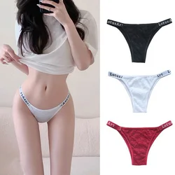 Sexy Women Seamless Thongs G-String Low Waist Panties Fashion Tanga for Female Push Up Lingerie With Letter Lace Thong