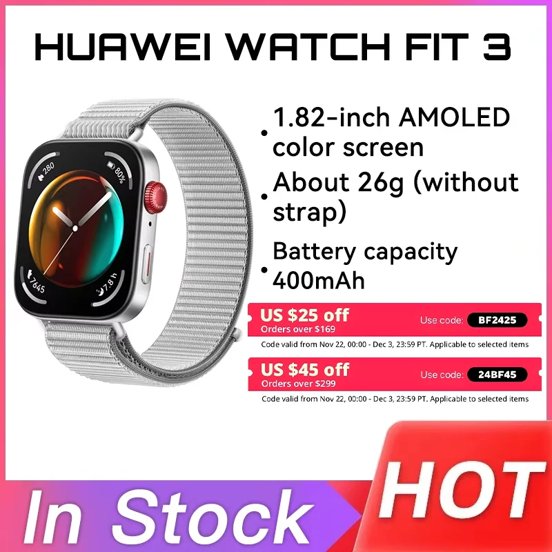 NEW Huawei Watch Fit 3 Smartwatch Ultra-Slim Design Sports Bracelet 1.82