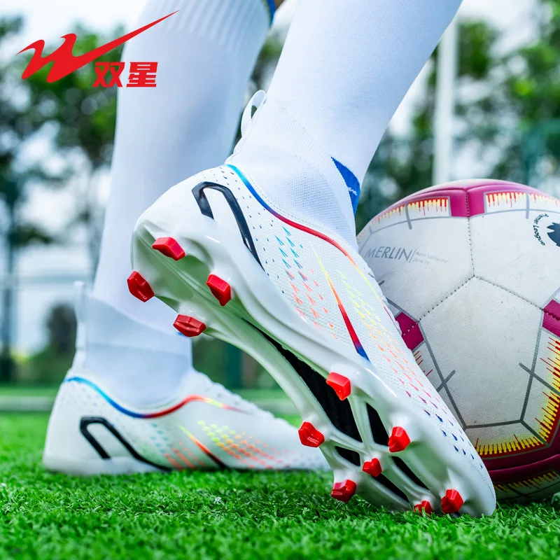 

High-Top Soccer Training Shoes for Children, AG Long & TF Turf Studs for Boys Girls in Student Sports Matches