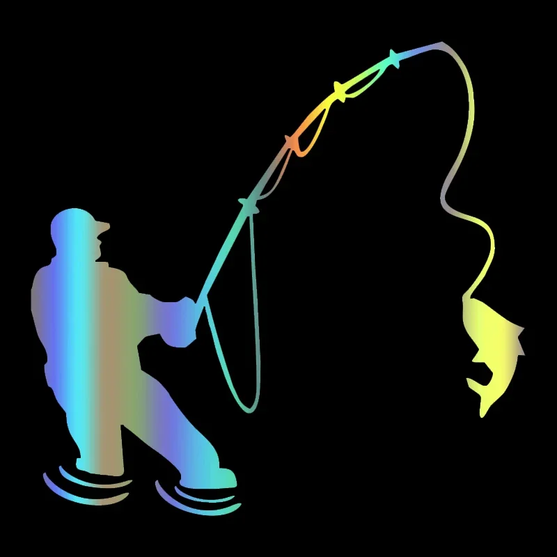 Various Sizes Funny Car Sticker Fishing Fisherman Waterproof Multiple Sizes Vinyl Decal for Auto Car Stickers Styling