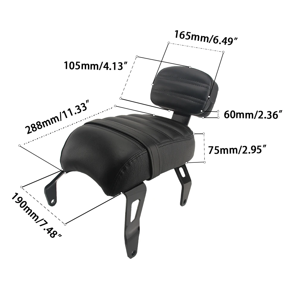 For Indian Scout Bobber Passenger Rear Seat Cushion Pillow Girly Bar Backrest Foot Studs Suitable Motorcycle Seat 2018-2023