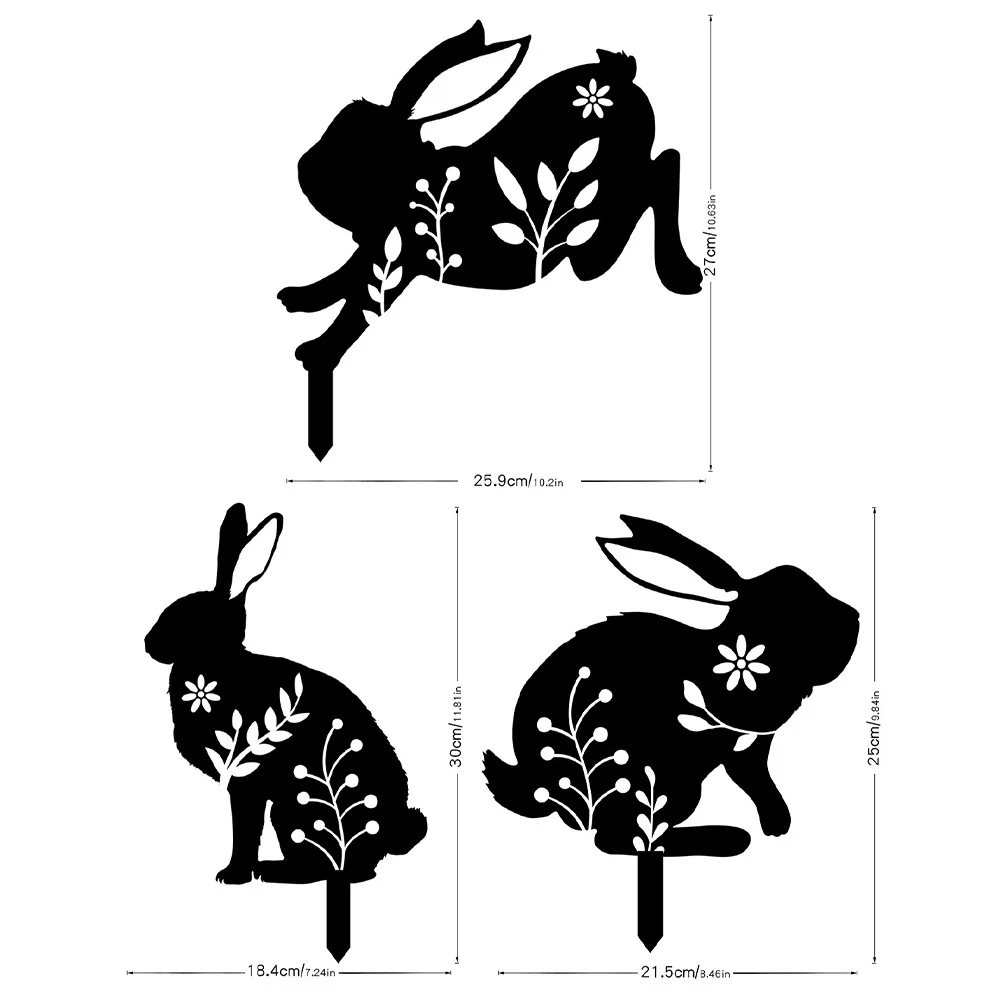 

3Pcs Easter Bunny Yard Signs Cute Rabbit Stakes Outdoor Lawn Decoration Easter Garden Party Decor Party Yard Signs