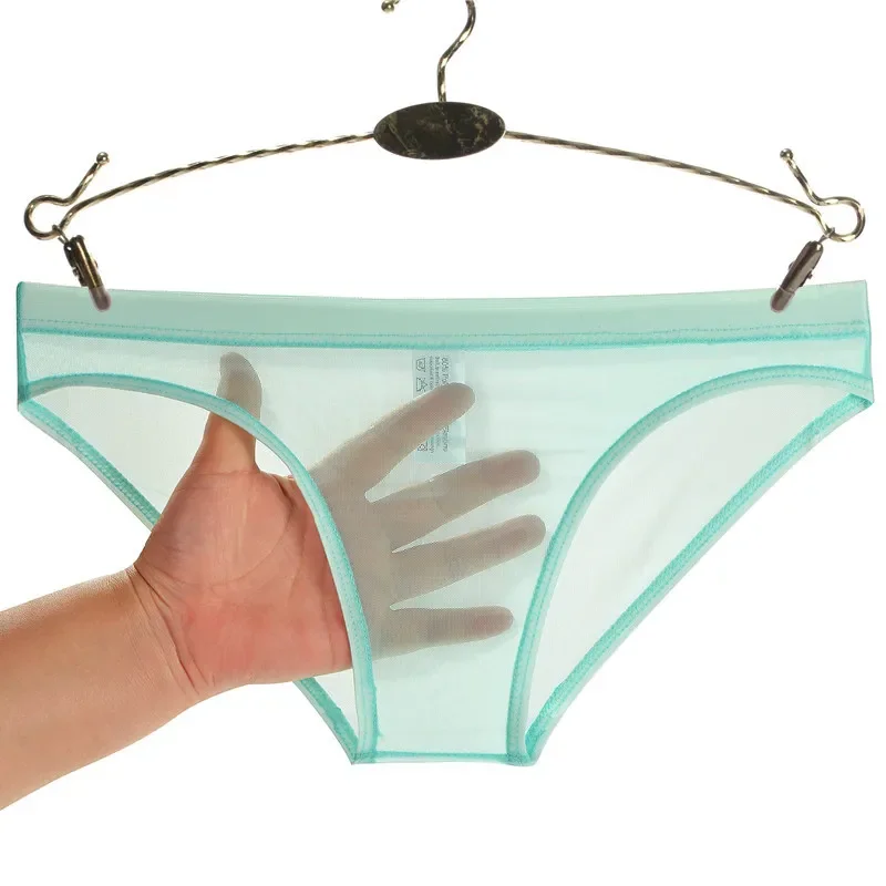Men's Underwear Nude Ultra-Thin Transparent Mesh Lingerie Briefs Sexy Breathable Soft Cool Summer Quick-Drying Panties