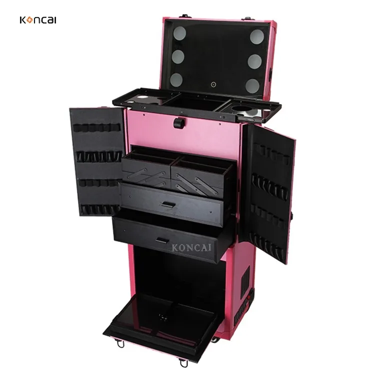 Hair Stylist Trolley Storage Box, Beauty Salon, Travel Nail Polish, Lipstick Brush Holder  Professional Factory