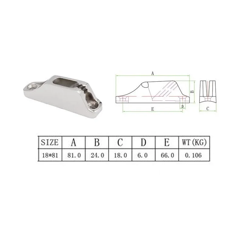 1PCS 316 Stainless Steel Boat Cam Cleats Sailing Boat Accessoires Jam Cleat For Marine Yachting Kayak
