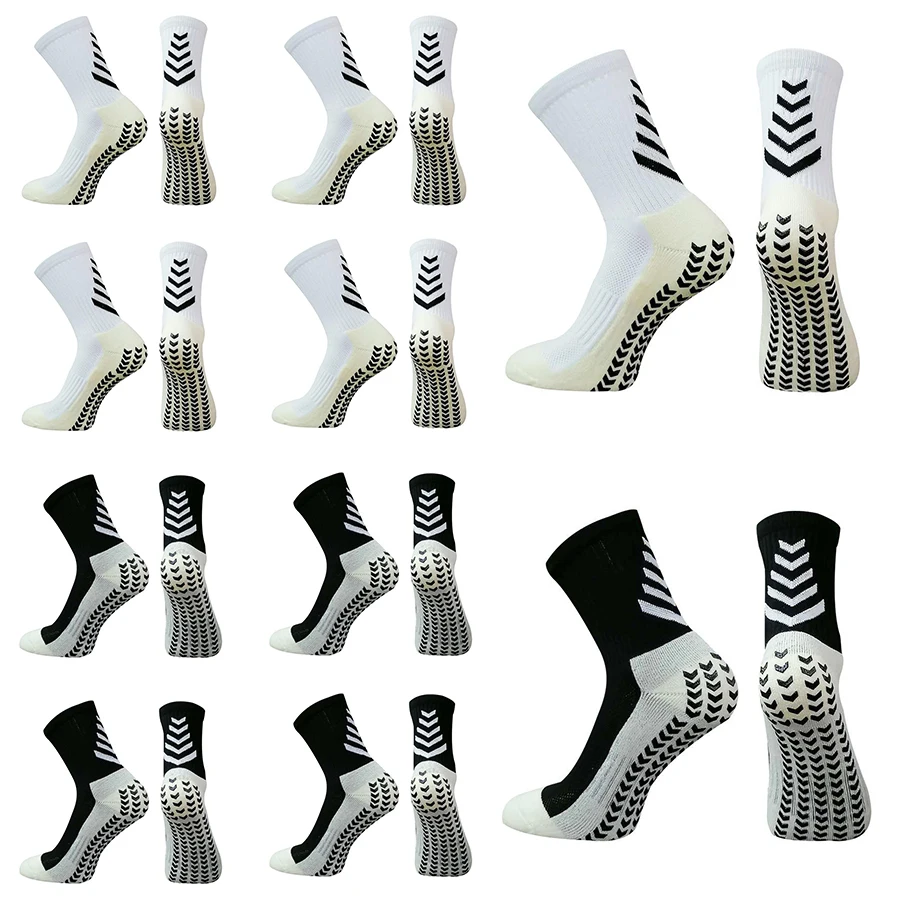 10 Pairs New Football Socks Men Women Sports Socks Non-slip Silicone Bottom Soccer Socks Outdoor Sports Baseball Socks