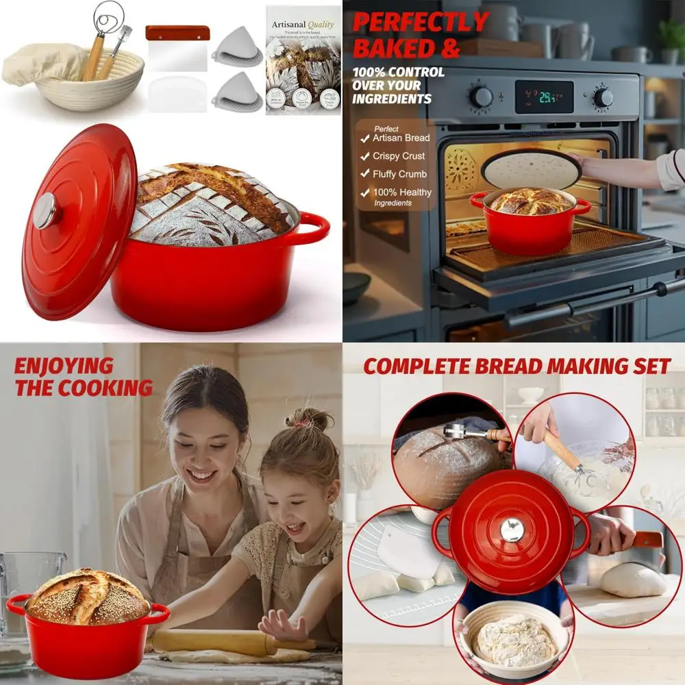 

Эмалированная чугунная печь для хлеба с корзиной для расстойки — прочная посуда для выпечки, приборов и инструментов для хлеба