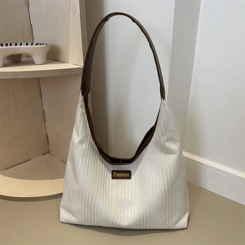 Commuter Luxury Brand Shoulder Bag Women Fashion Rhombic Canvas Shoulder Bag Large Capacity Class Underarm Tote Shoulder Bag