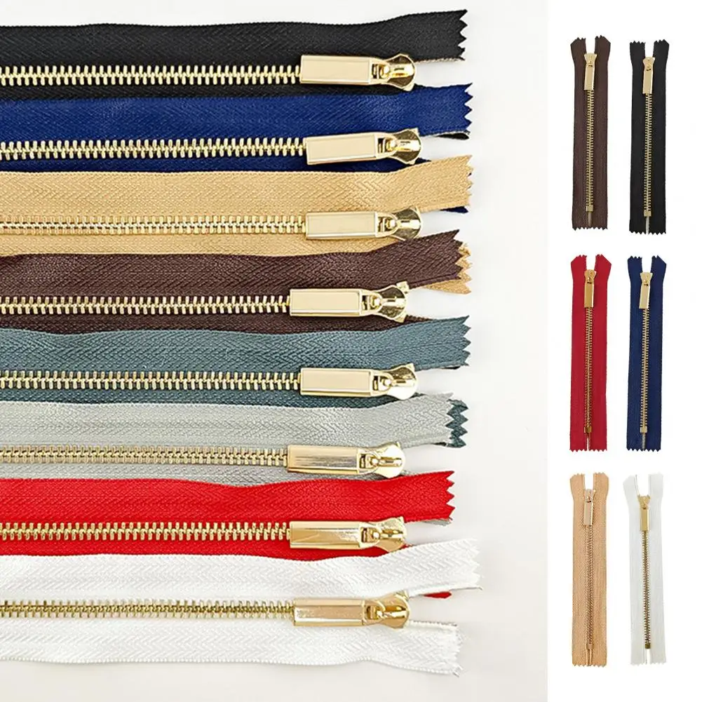 20Pcs Metal Teeth Non Separating Zipper,Closed-End Zipper Replacement, Short Zipper Tape for Sewing Purses Handbags Pockets