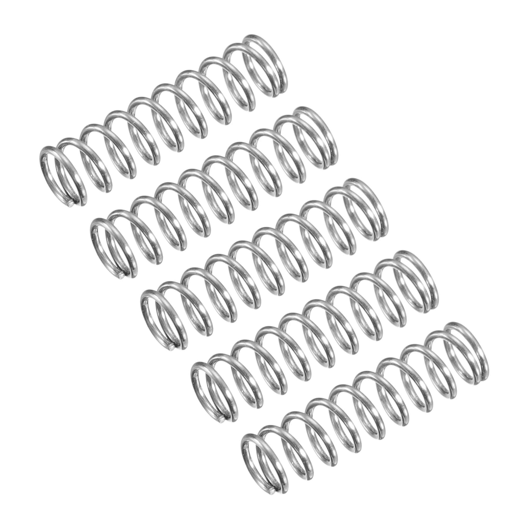 Uxcell 5Pcs Compression Spring 304 Stainless Steel Compression Springs 3-10mm OD 0.5mm Wire Size 10-50mm Free Length Silver Tone