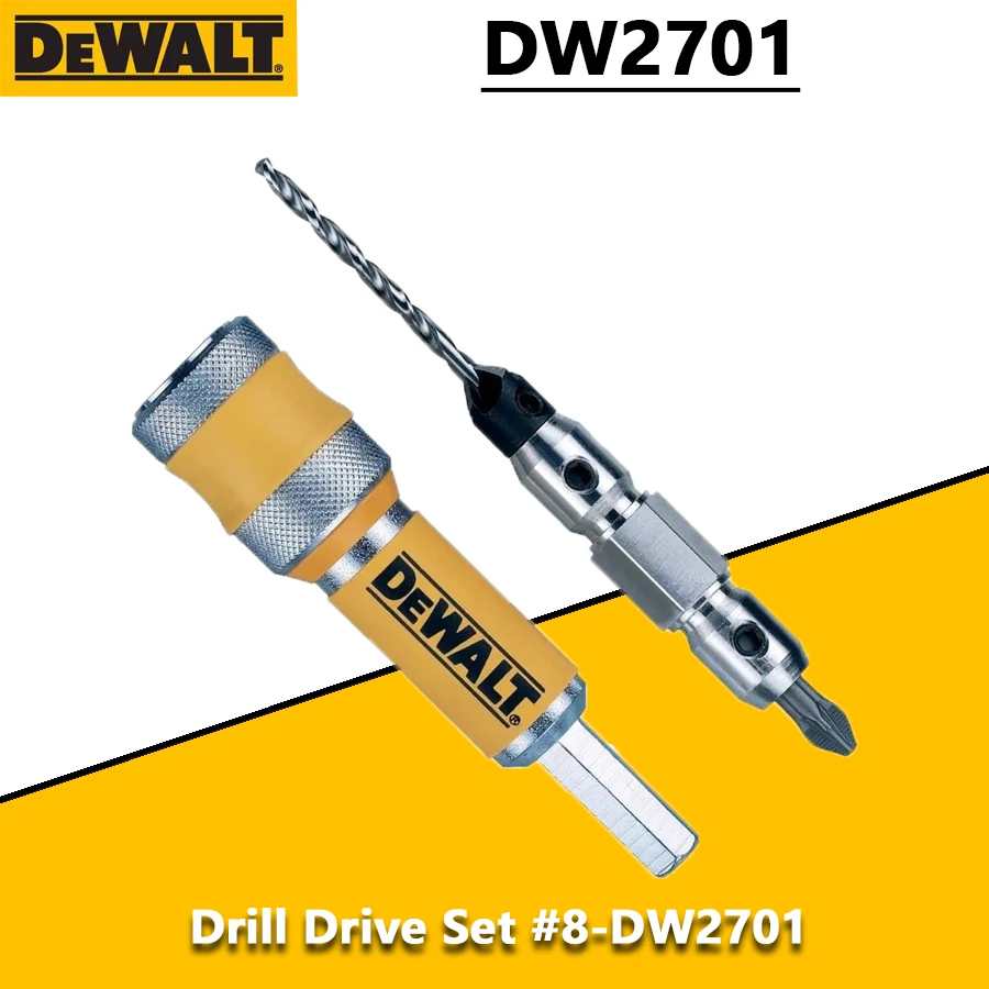 DEWALT DW2701 #8 napęd wiertniczy zestaw drelich z odwróconą jednostką 2 w 1 wiertło do drewna 8mm akcesoria