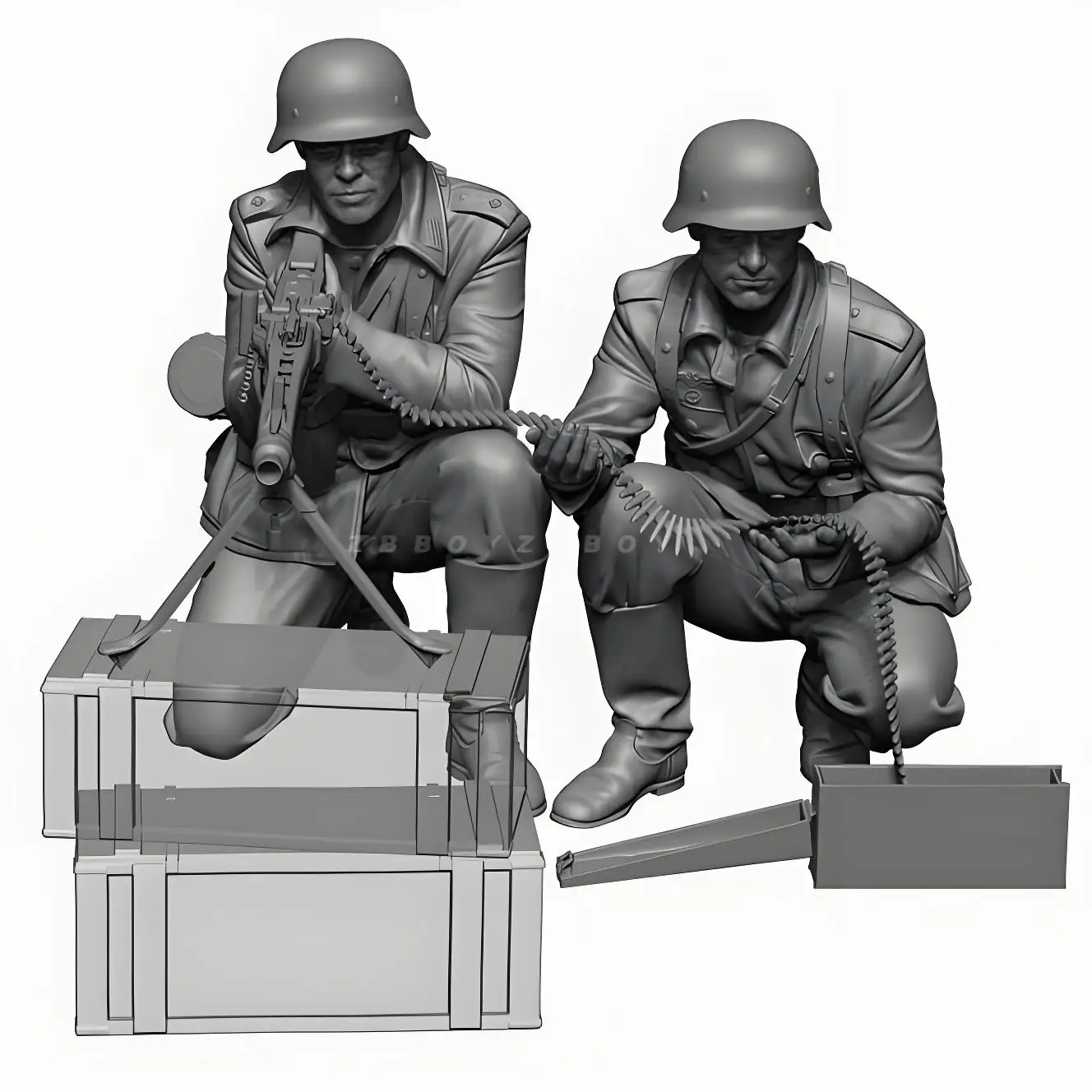 1/35 Resin Model World War ll Soldiers Resin model Figure GK-2 Figure，GM Gunner Team Colorless and Self -Assembled