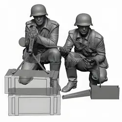 1/35 Resin Model World War ll Soldiers Resin model Figure GK-2 Figure，GM Gunner Team Colorless and Self -Assembled