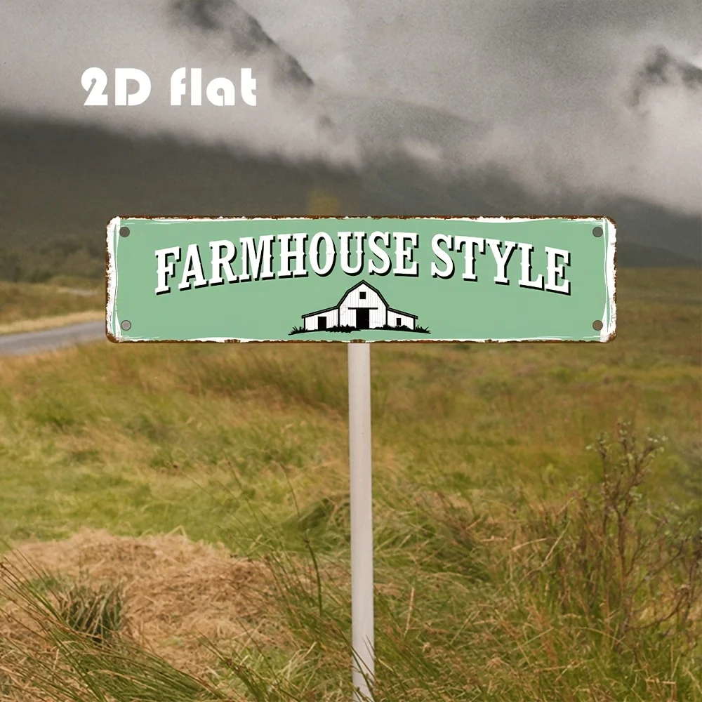 2D Flat, aluminium style rétro rustique, Décoration murale pour maison, Pâques Polyvalent, Aucune alimentation ni piles requises