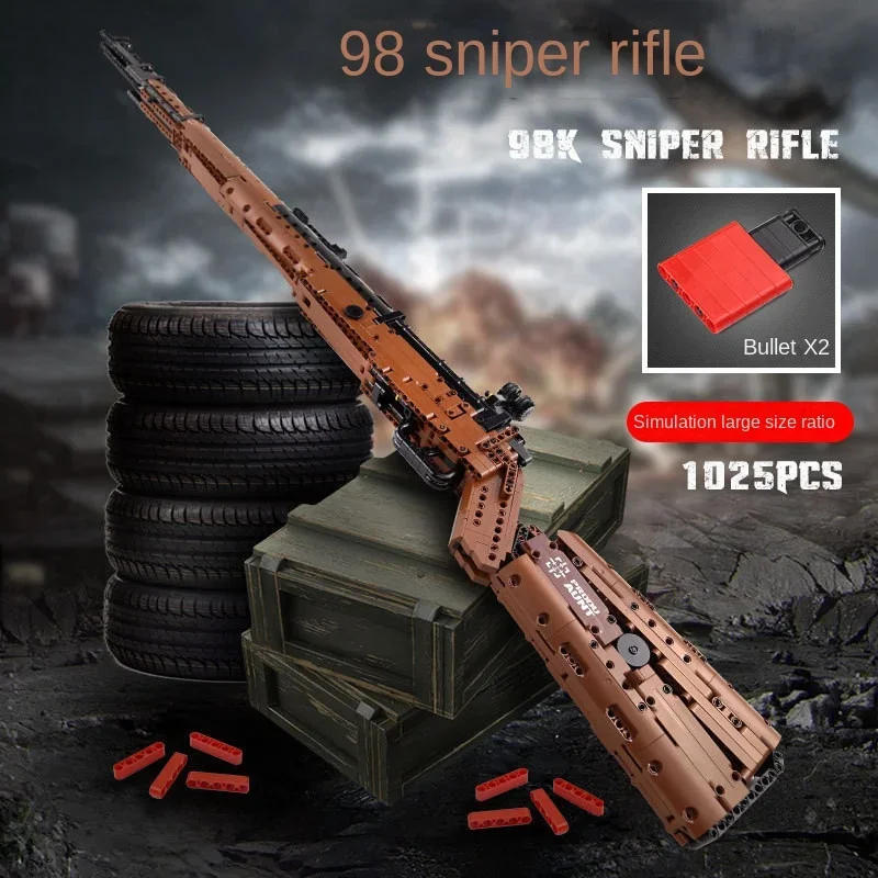 Mauser 98K Sniper Rifle Gun Series Assembled and Inserted small particle Building Blocks Shooting Game Toys Gun Gifts for Kids