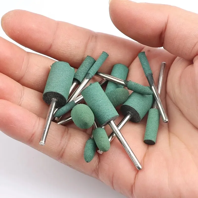 5/10Pcs Rubber Abrasive 3mm Shank Grinding Head for Mold Metal Polishing Dremel Rotary Tools