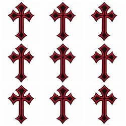 10pcs/Lot Cross Iron On Patches Religious Belief Patches On Clothes Catholic DIY Embroidery Patches For Clothing Stickers Stripe