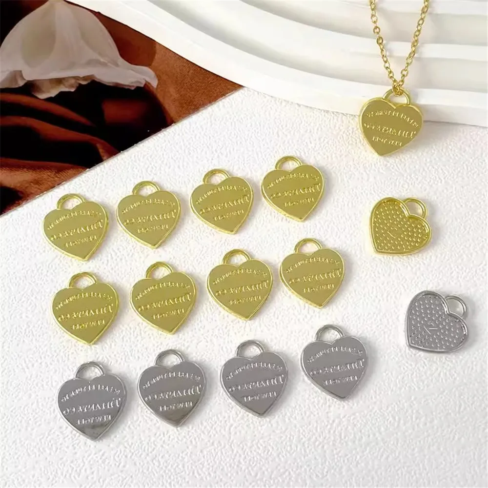 

Simple Engraved Heart Letter Pendant, Handmade Diy Bracelet, Collarbone Chain, Pendant, Earrings, Small Accessory