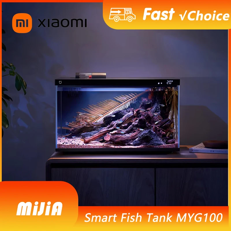 

Xiaomi Mijia Smart Fish Tank 20L Work With Mijia APP Mobile controlled remote feeding Smart Lighting System Light Aquarium