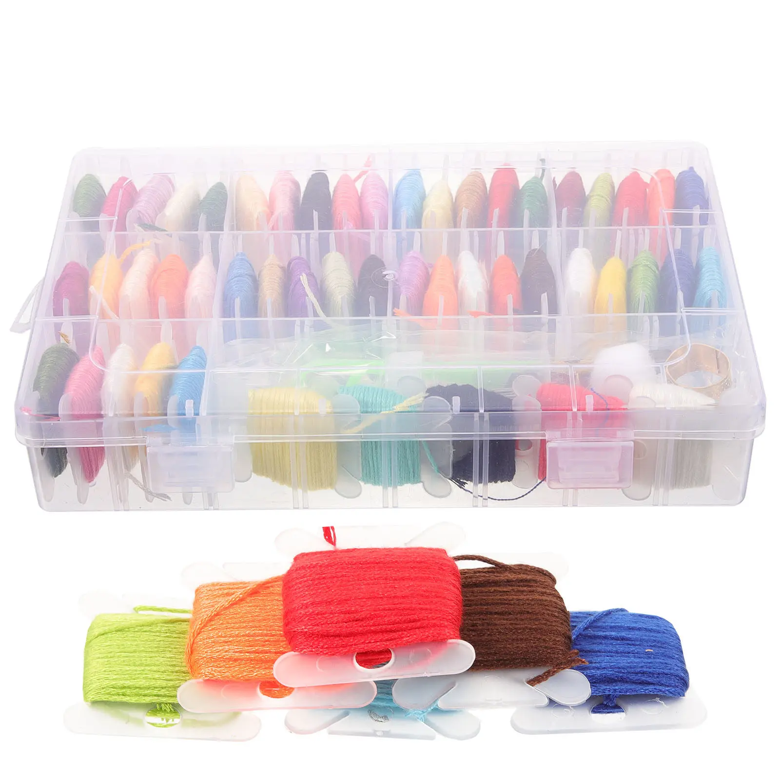

50 Colors Thread Kit Cross Stitch Floss Colorful Sewing Thread Kit Pre Wound Bobbins Sewing Supplies Craft Gifts