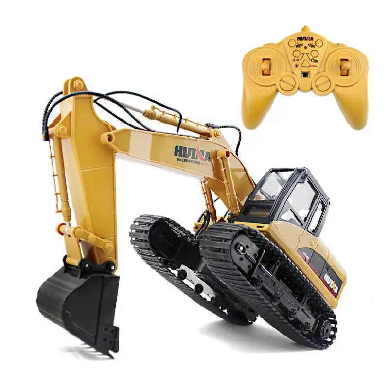 Huina 15 canali 2.4g 1/14 Rc escavatore ricarica auto Rc con batteria Rc escavatore in lega Rtr per bambini veicoli da costruzione giocattoli