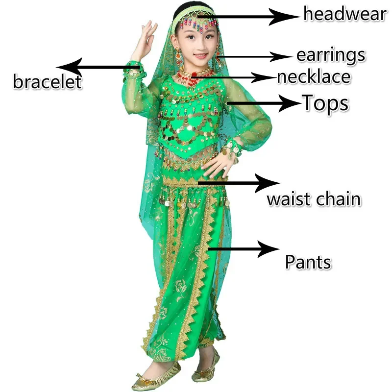 Ensembles de olympiques de danse du ventre pour filles, robe de performance indienne, vêtements pour enfants, vêtements pour enfants, performance financière