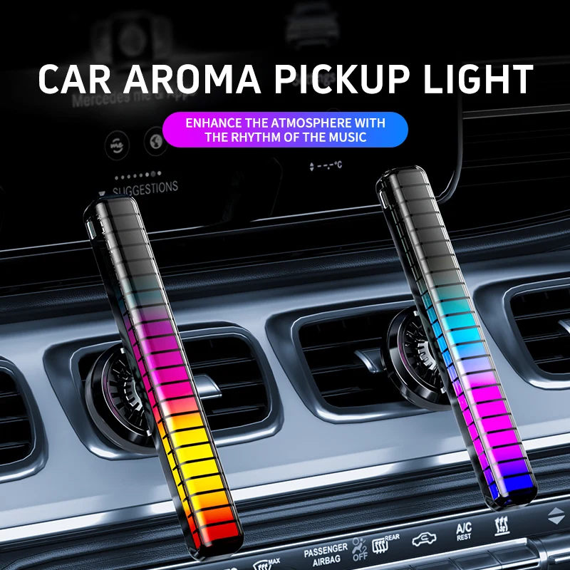 3D screen atmosphere light bar car export aromatherapy atmosphere multiple modes adjustable RGB LED rhythm pickup light